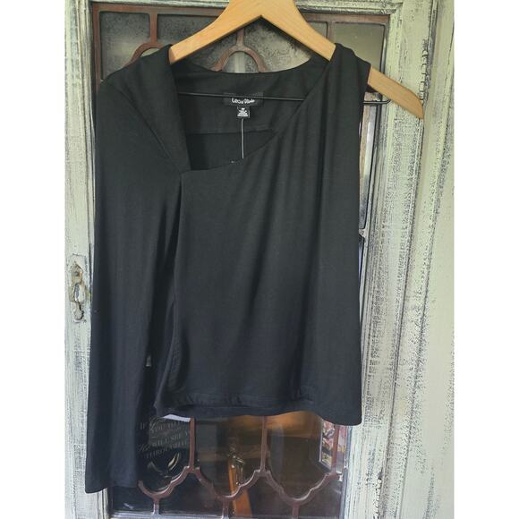 Anthropologie Lea & Viola Black Sleek Asymmetrical Top - Medium - Picture 4 of 4